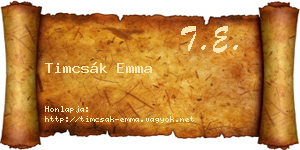 Timcsák Emma névjegykártya